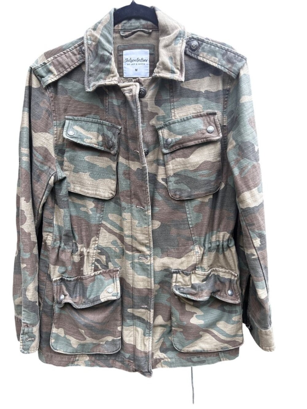 Chelsea DeBoer Lily & Lottie Women Medium Camo Utility Jacket Long Sleeve 1992